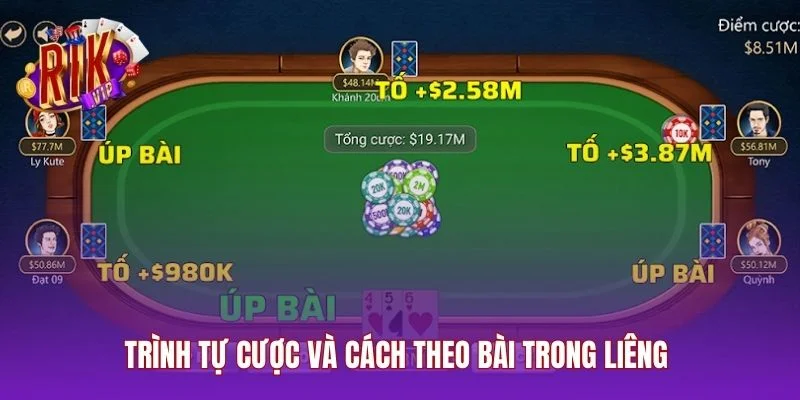 Trình tự cược và cách theo bài trong Liêng 